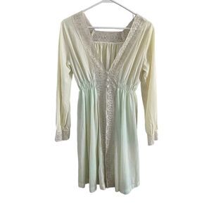 Miss Elaine Vintage Sheer Chiffon Nylon Lace Robe Union Made USA Ombre Size‎ M